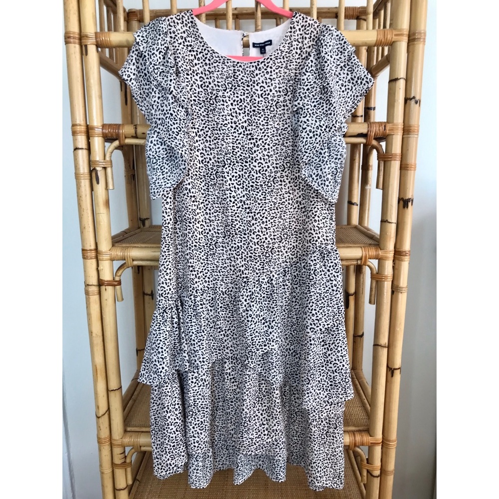 Who What Wear Leopard Tiered Ruffle Dress, Size XL